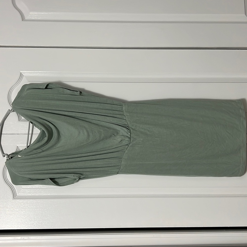 Sage green body con dress